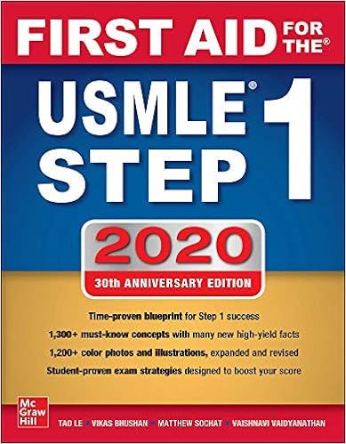 First Aid For the USMLE Step 1 2020, Thirtieth Edition



30th Edition | Amazon (US)