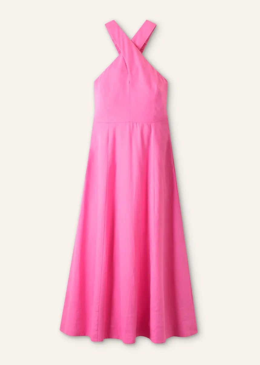 Linen-Blend Crossover Maxi Dress | ME+EM Global (Excluding US)