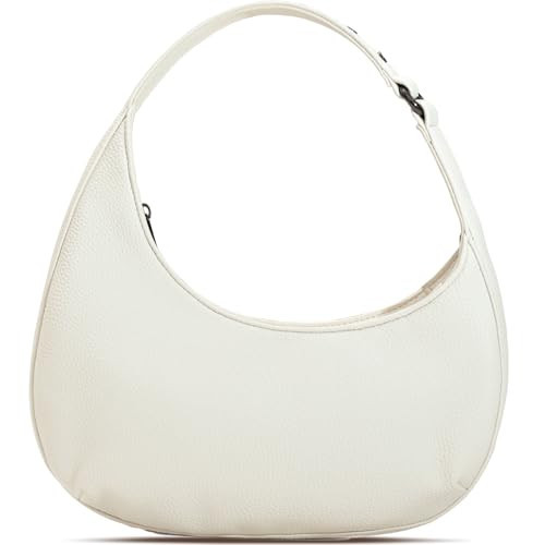 cuiab Small Shoulder Bag for Women - Lightweight Vegan Leather Evening Purse, Trendy Dressy Women's Going Out Handbags (Cream White) | Amazon (US)