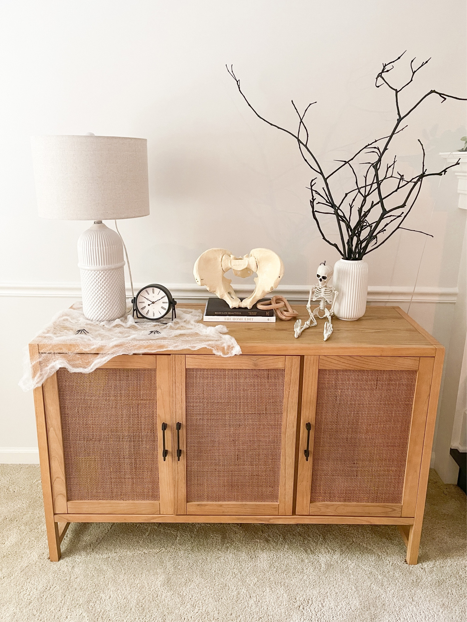 Slowly getting spookier in here! Love how the spray painted sticks turned out.

Follow me on Instagram @sarahrachelfinke

.
.
.
#halloweendecor #halloweenlover #halloweendecorations #consoletable #consoletabledecor #mediatable #walmart 
#target #targetstyle #thehomeedit #studiomcgee #studiomcgeetarget #skeleton #ikea #halloween @target #target #targetdollarspot #targetstyle #halloweenmagic #staircasedecor #halloweenstaircase #spiderweb #spiders #budgetdecor #budgethalloweendecor #targethome #studiomcgee #entry #mcgeeandco #targetfinds #classic ⁣#classicmodern #modern
#interior #decor #interiordecorating #kitchendecor #interiorstyling #modernfurniture #entryway

#LTKHalloween #LTKSeasonal #LTKhome