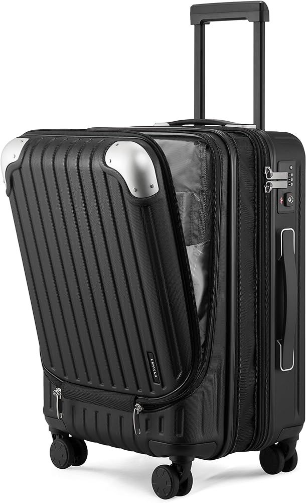 LEVEL8 Grace Expandable Hardside Carry On Luggage with Front Compartment, Travel Suitcases with W... | Amazon (US)