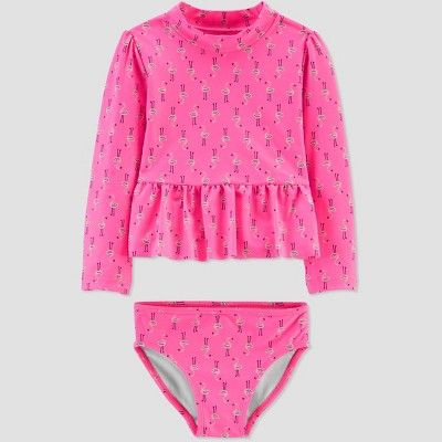 Toddler Girls' Flamingo Swim Rash Guard Set - Just One You® made by carter's Pink | Target