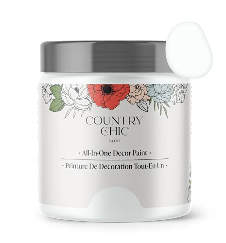 Country Chic All-in-One Chalk Paint for Furniture, Cabinets, Home Decor, Eco-Friendly, Matte Finish, Built-In Primer & Top Coat for Wood, Metal - Simplicity (White) - 4 oz (118 ml) | Amazon (US)