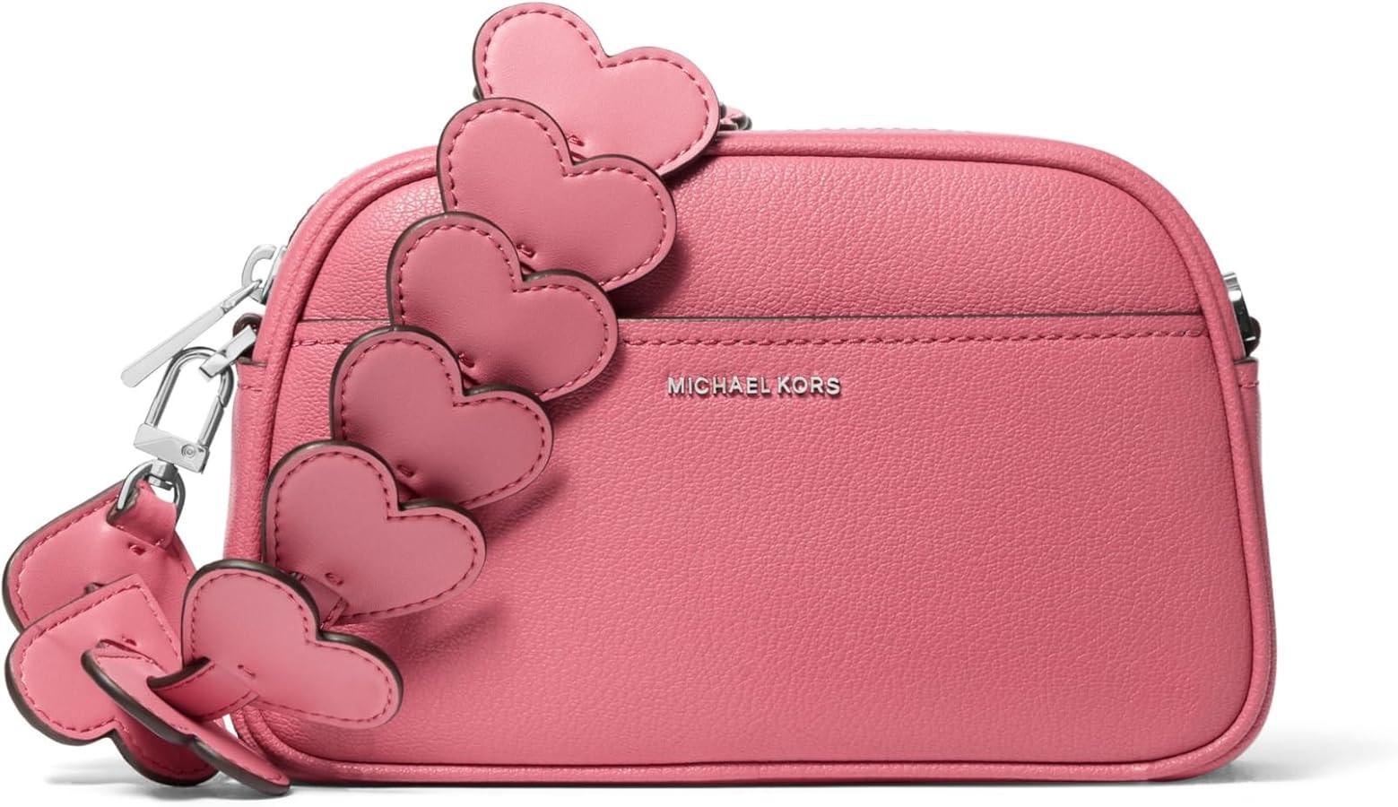 Michael Kors Jet Set Small Camera Crossbody Bag, Silver-Tone Hardware/Leather w/Heart | Amazon (US)