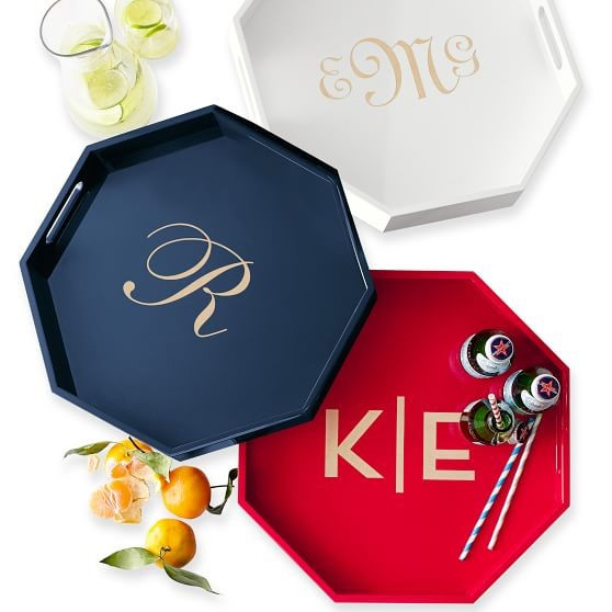 Lacquer Octagon Tray, Red | Mark and Graham