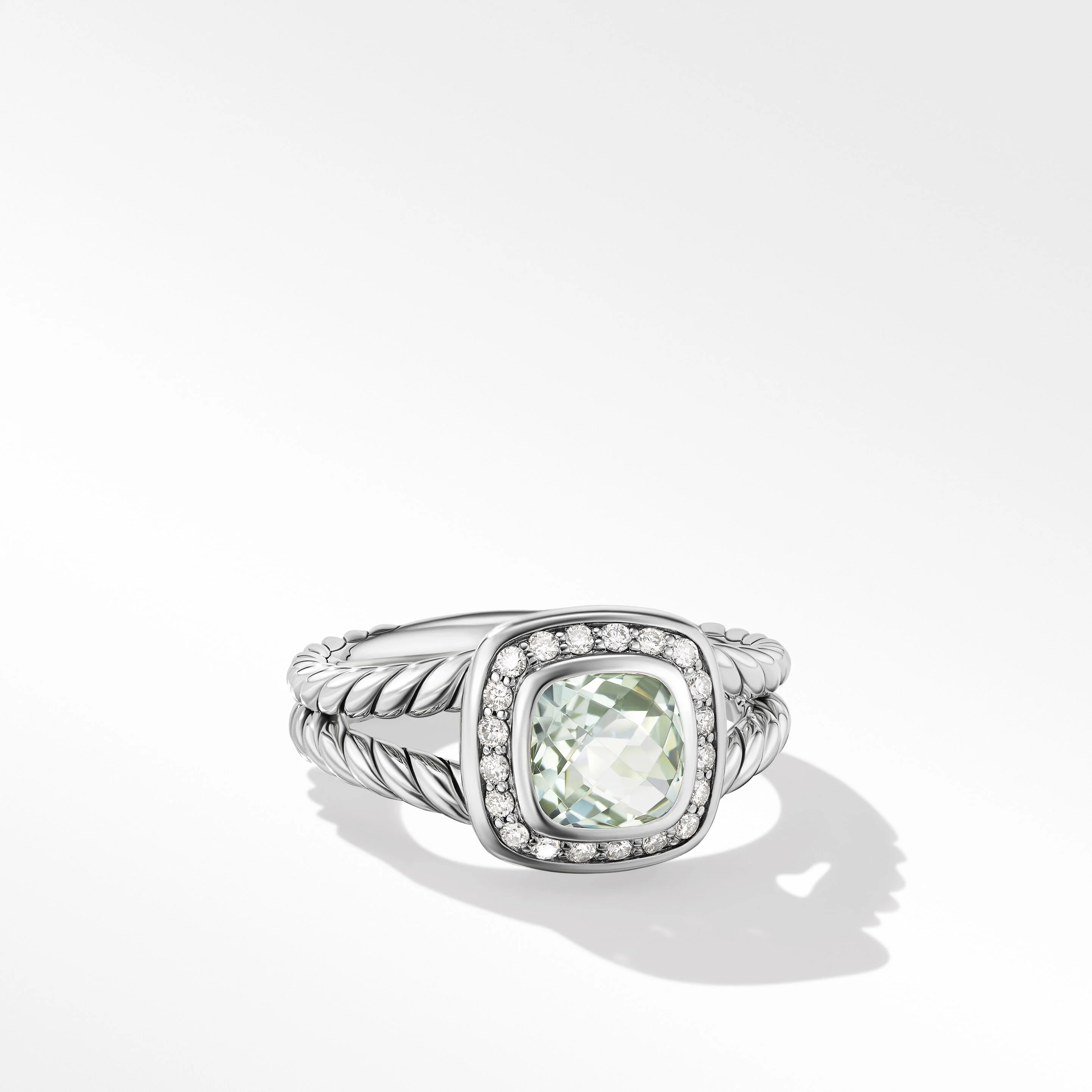 Petite Albion® Ring with Prasiolite and Pavé Diamonds | David Yurman