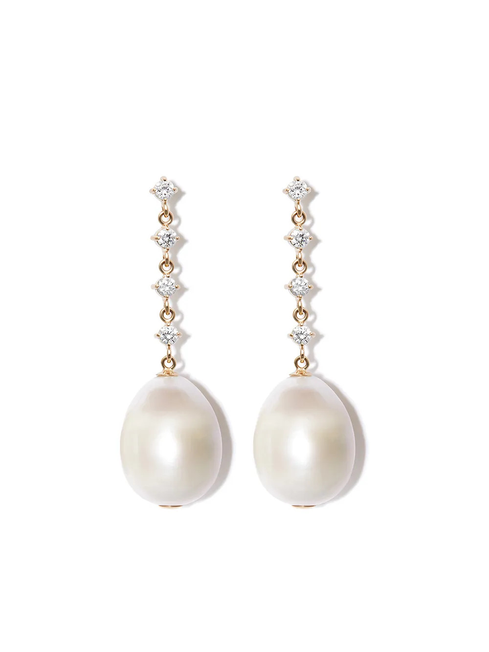 Zoë Chicco Orecchini In Oro Giallo 14kt Con Perle e Diamanti | Oro | FARFETCH IT | Farfetch Global