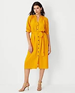 Puff Sleeve Belted Shirtdress | Ann Taylor (US)