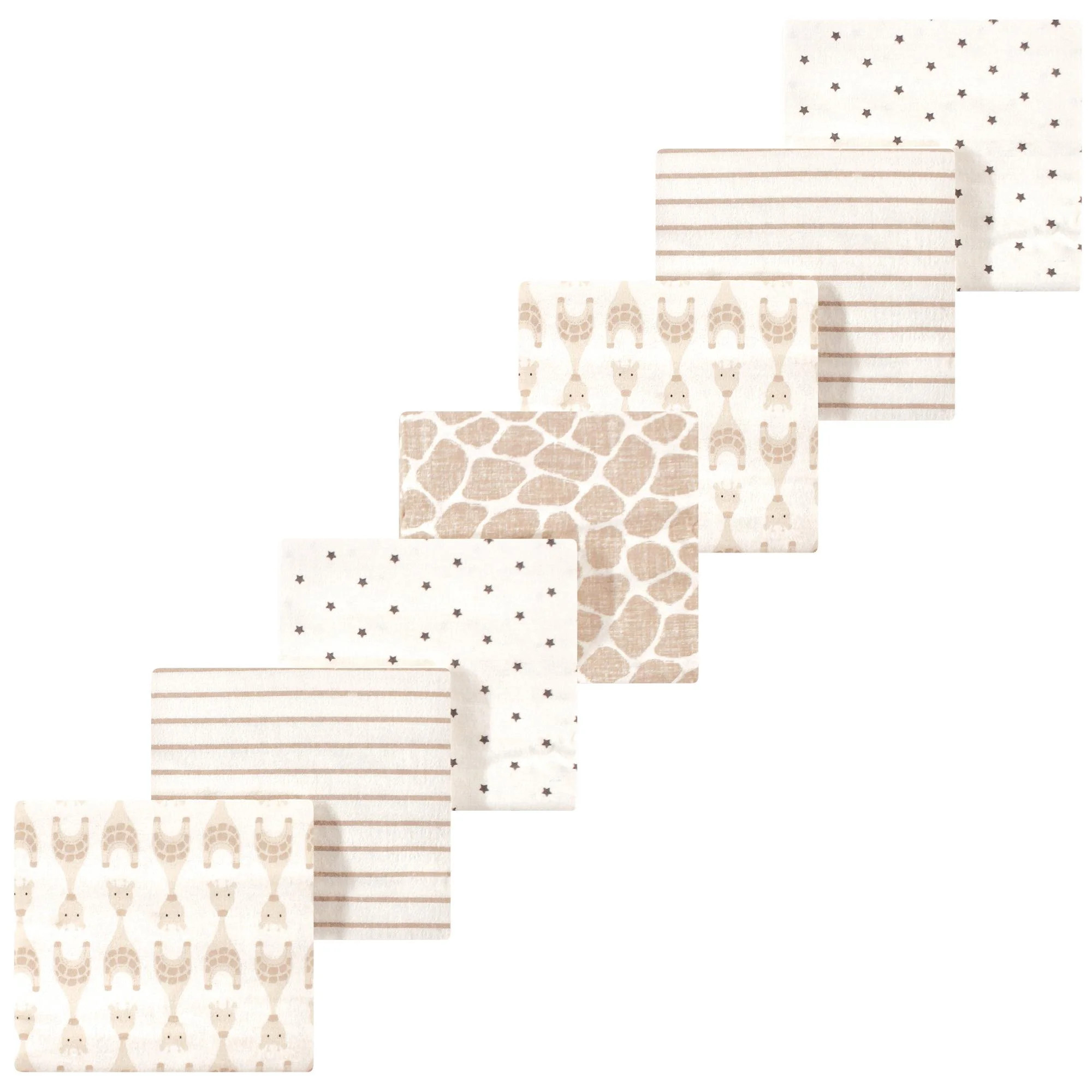 Luvable Friends Hudson Baby Flannel Receiving Blankets 7pk, Beige Giraffe | Walmart (US)