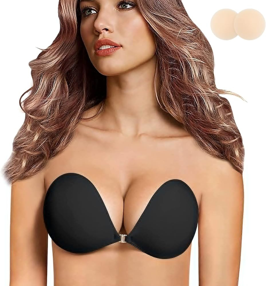 queensecret Adhesive Bra, Push up Strapless Self Adhesive Bra, Invisible Silicone Bra for Backles... | Amazon (US)