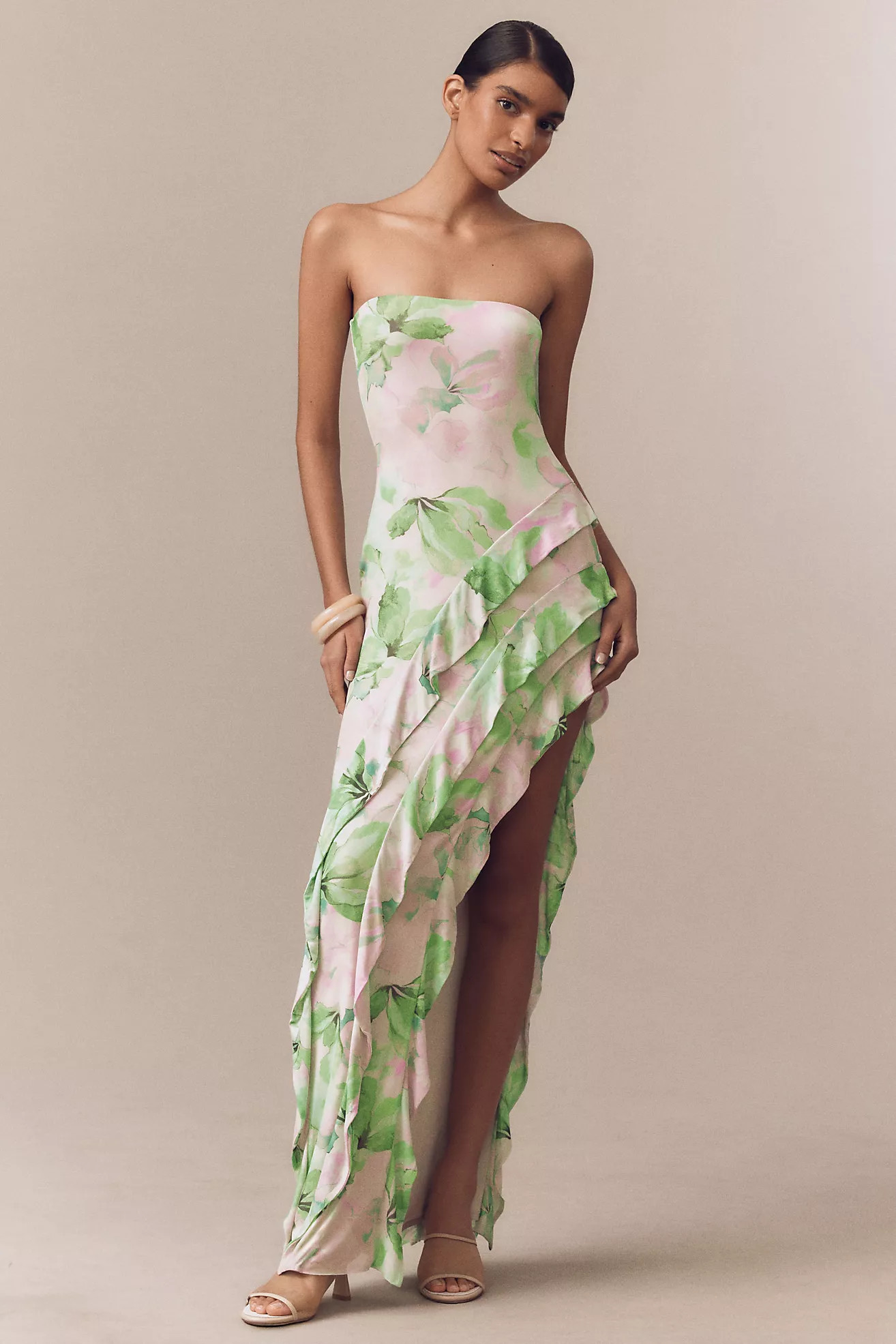 AFRM Siobhan Strapless Stretch Mesh Maxi Dress | Anthropologie (US)