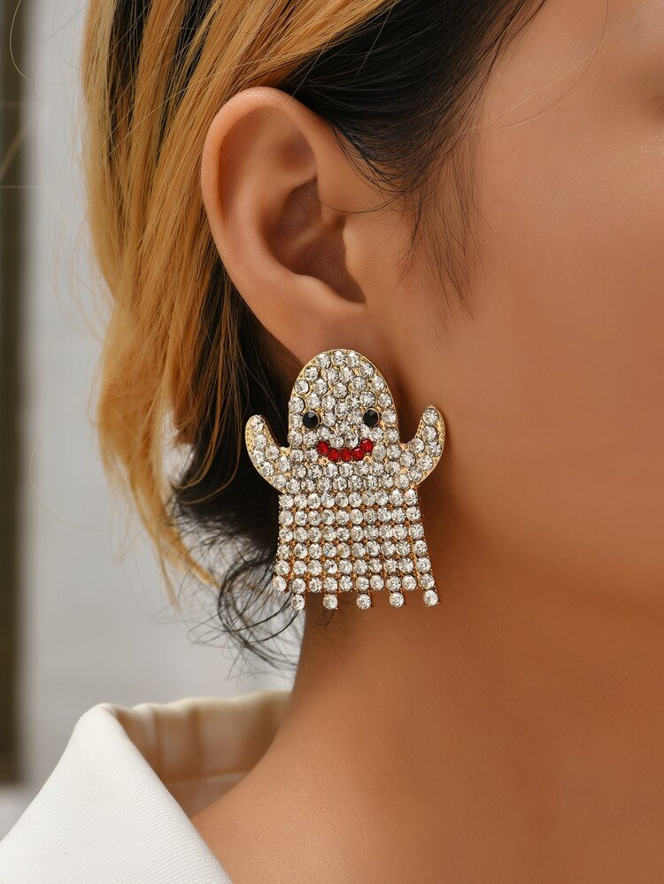 Rhinestone Ghost Stud Earrings | SHEIN