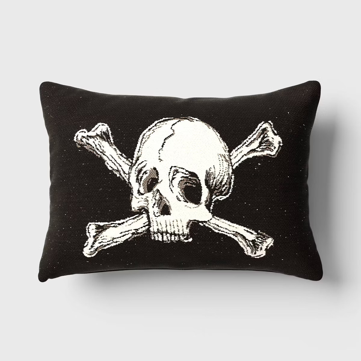 Oversize Skull and Crossbones Woven Cotton Lumbar Halloween Throw Pillow Black - Threshold™ | Target