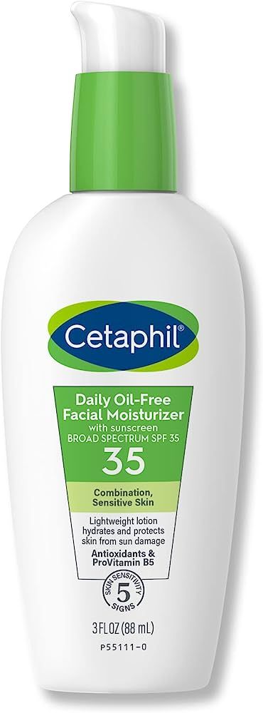 Cetaphil Face Moisturizer, Daily Oil Free Facial Moisturizer with SPF 35, For Dry or Oily Combina... | Amazon (US)