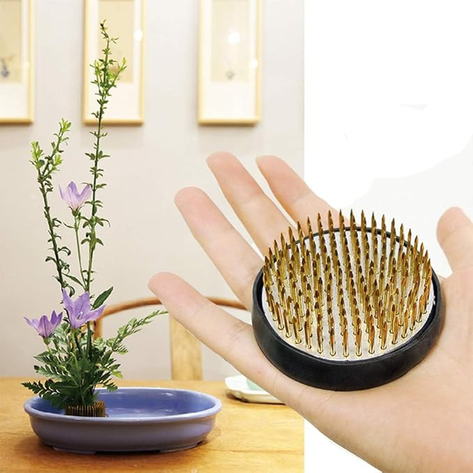 Flower Frog Round Holder Kenzan Floral Fixed Tool Pin Frog for Flower Arrangements Vase 2.4" (Gol... | Amazon (US)