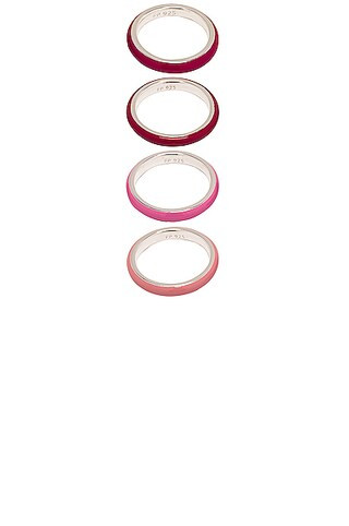 Set of 4 Ombre Enamel Rings | FWRD 
