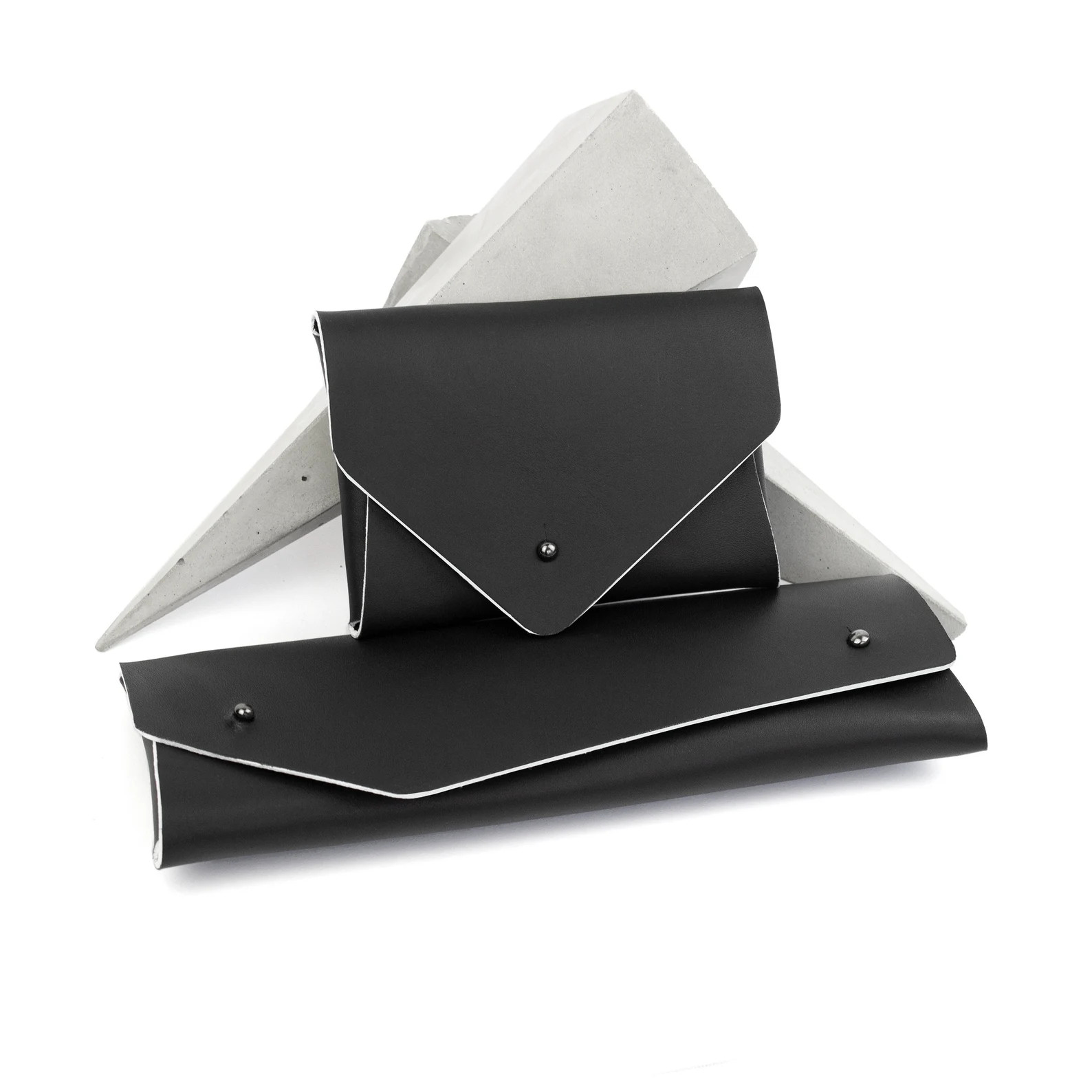 Genuine leather card holder/ designer coin purse / wallet pouch minimal black and white custom pe... | Etsy (US)