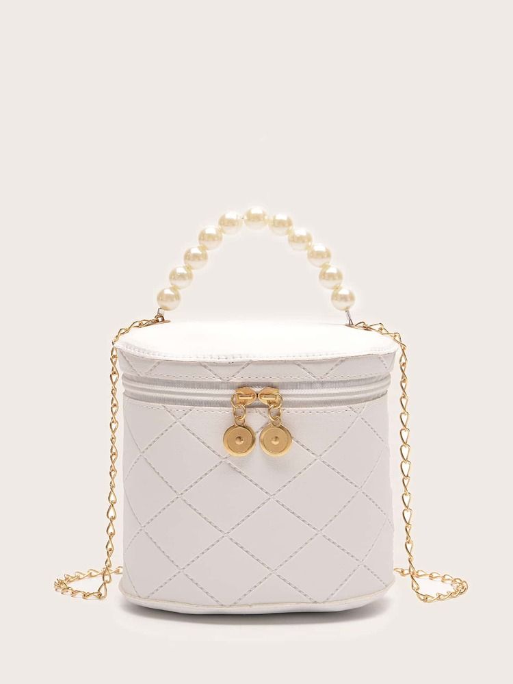 Faux Pearl Handle Chain Bucket Bag | SHEIN
