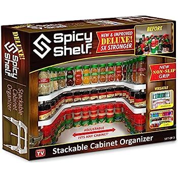 Spicy Shelf Deluxe - Expandable Spice Rack and Stackable Cabinet & Pantry Organizer (1 Set of 2 s... | Amazon (US)
