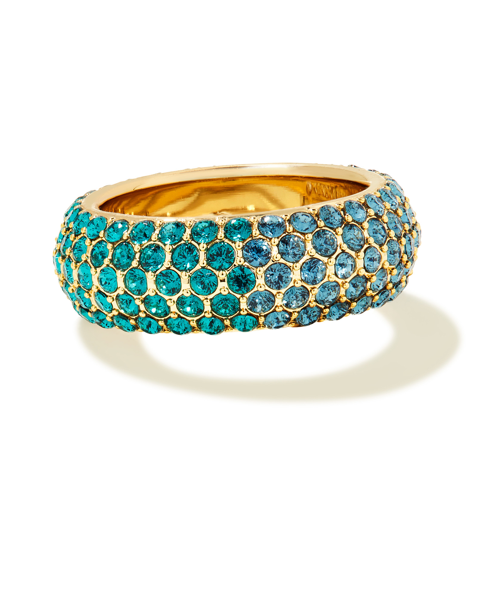 Mikki Gold Pave Band Ring in Green Blue Ombre Mix | Kendra Scott
