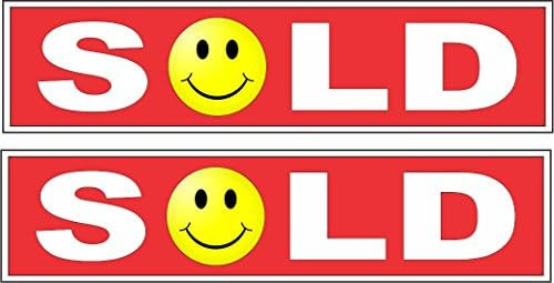 2-6x24 Sold Smiley Face Real Estate Rider Signs Red | Amazon (CA)