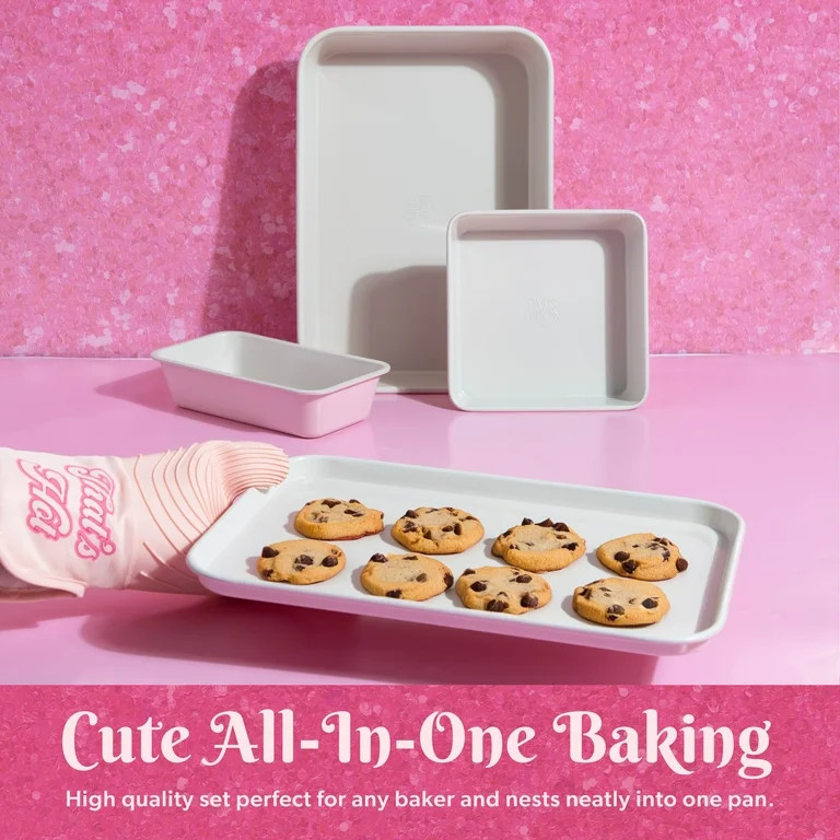 Paris Hilton 4 Piece Nested Bakeware Set, Pink - Walmart.com | Walmart (US)