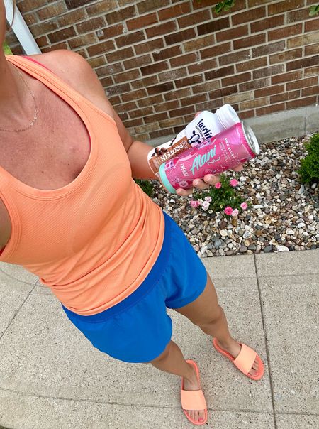 Got my favorite protein + energy drinks to tackle this day of errands. And wearing my favorite Amazon shorts + favorite Lululemon tank / slides  

#LTKFitness #LTKFindsUnder50 #LTKSaleAlert