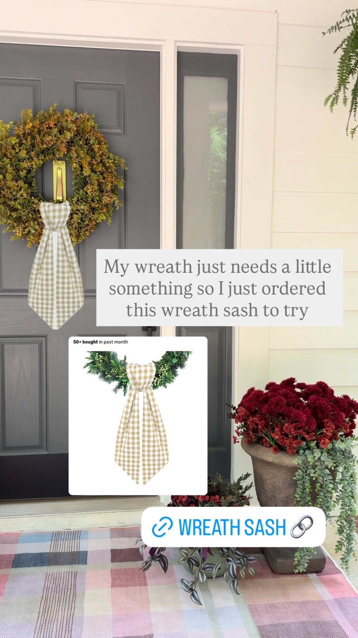 My wreath just needs a little something so I just ordered this wreath sash to try