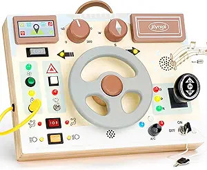 Joyreal Toddler Busy Board with LED Lights, Steering Wheel, Sounds, Montessori Toys for 1+ Year O... | Amazon (US)