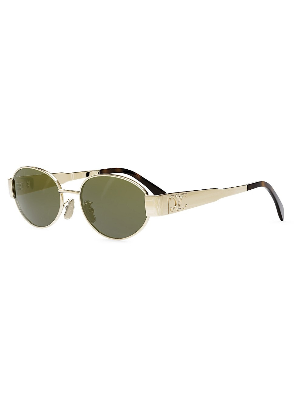 Women's Triomphe 54MM Oval Sunglasses - Gold Green | Saks Fifth Avenue