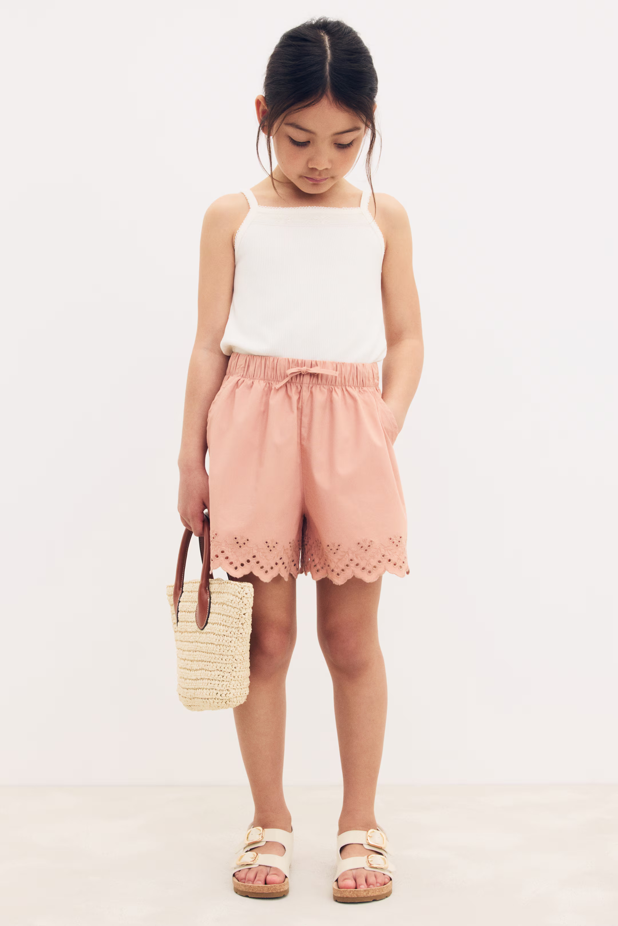 Cotton Shorts with Eyelet Embroidery | H&M (US + CA)