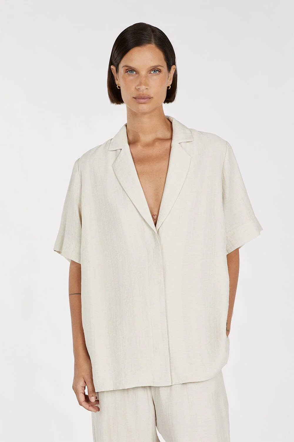 SHANIYA NATURAL LINEN BLEND SHIRT | DISSH
