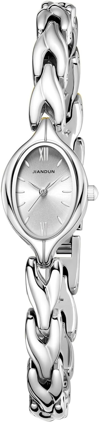 JIANDUN Vintage Women's Oval Bracelet Watch, Waterproof Stainless Steel Band with Adjustment Tool... | Amazon (US)
