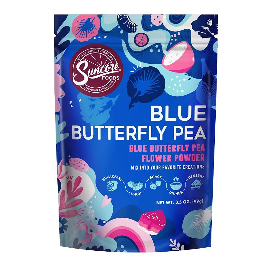 Suncore Foods Blue Butterfly Pea Powder, Blue Food Coloring Powder, Gluten-Free, Non-GMO, 3.5oz (... | Amazon (US)