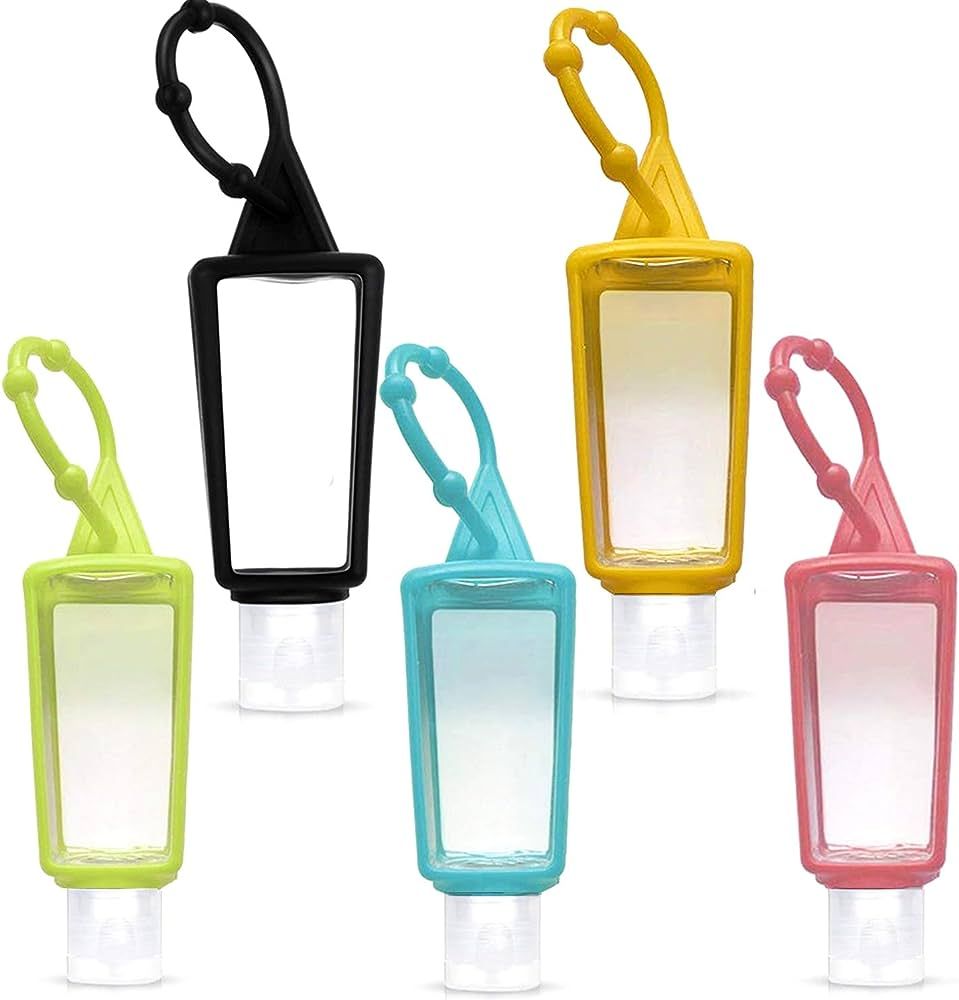 5 Pack Keychain Empty Squeeze Bottle With Holder,Travel Size 1 oz Leakproof Squeeze Bottles for k... | Amazon (US)