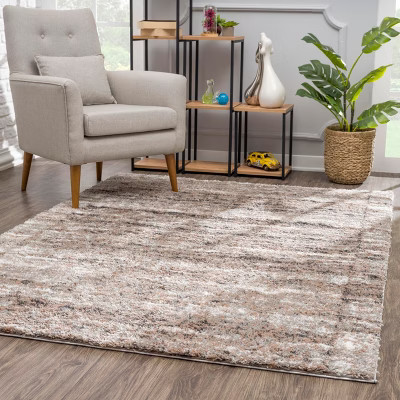 Rug Branch Soren Contemporary Tonal Stripe Beige Brown Indoor Area Rug - 4' x 6' | Target
