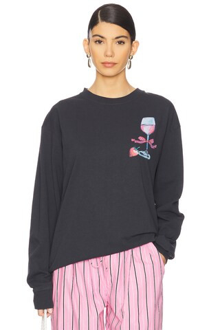 Damson Madder Rose Wine Long Sleeve Tee in Charcoal from Revolve.com | Revolve Clothing (Global)