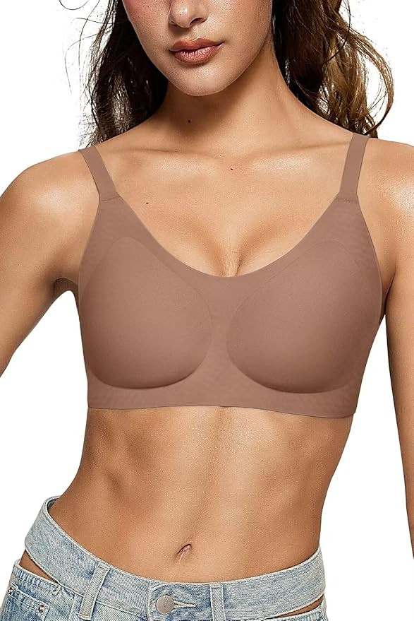 Vertvie Women's Seamless Wireless Bras No Underwire Smooth U Push Up Bra Full Coverage Support Br... | Amazon (US)