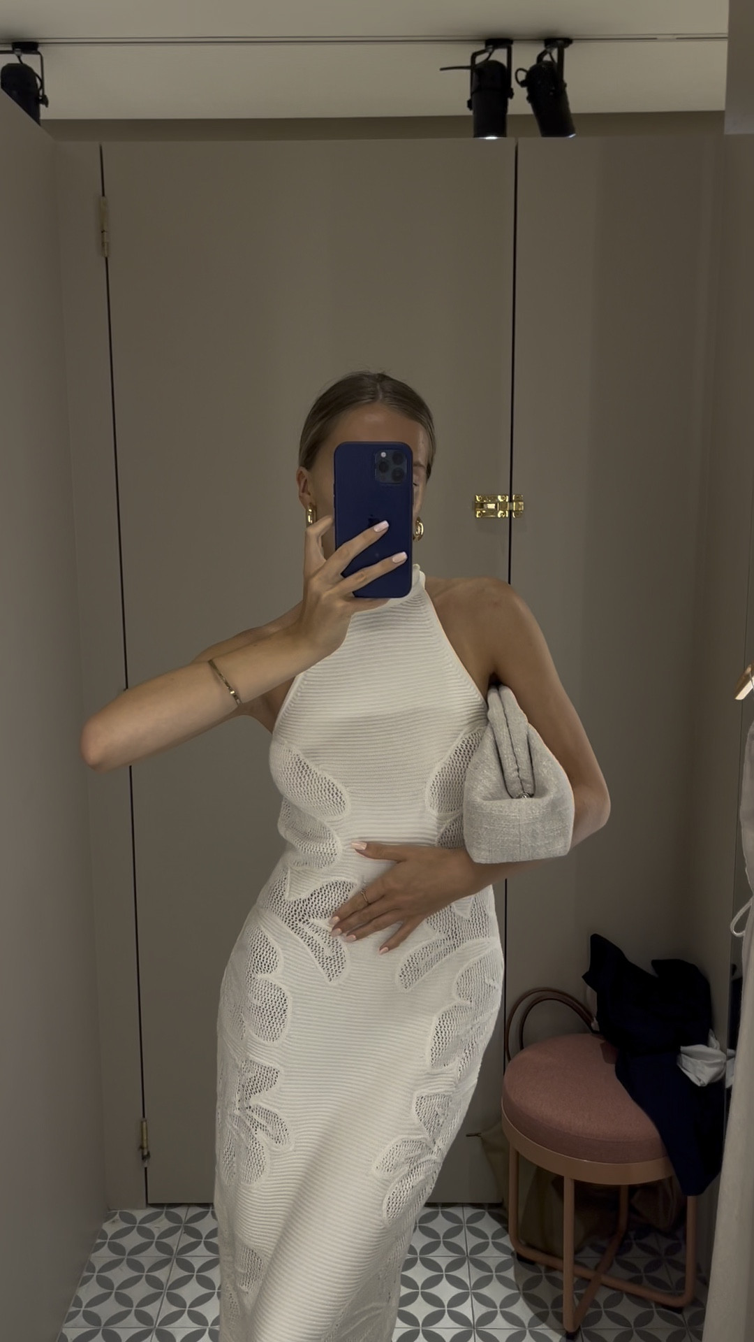 White knitted summer dress 🤍 I’m wearing size S 🫶🏼
