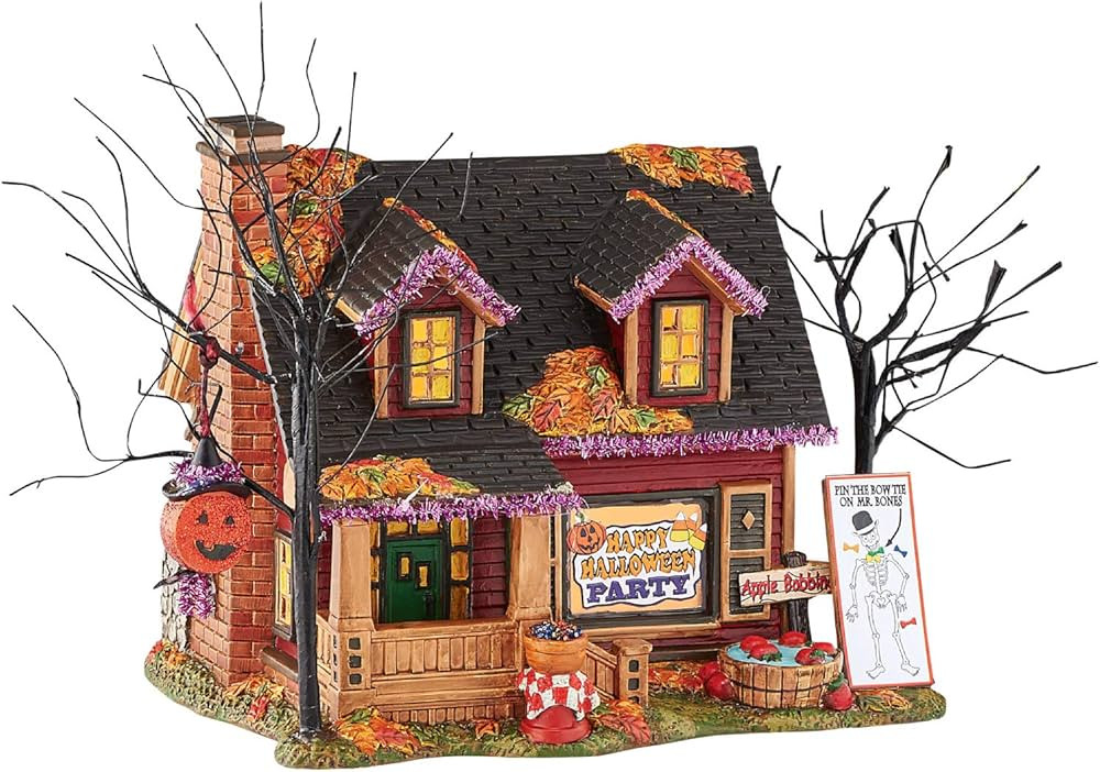 Department 56 Snow Village Halloween Trick or Treat Lane Party House Lit Building, 6.1 Inch, Mult... | Amazon (US)