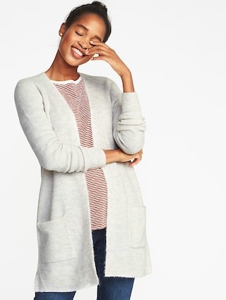 Plush-Knit Long-Line Open-Front Sweater for Women | Old Navy US
