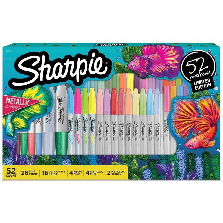 Sharpie 52ct Permanent Markers Fine Tip Holiday 2022 | Target