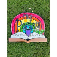Teacher Door Hanger, Wooden Rainbow Classroom Sign, Personalized Hanger | Etsy (US)
