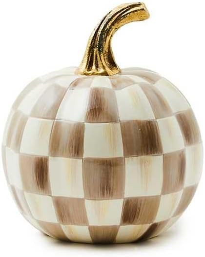 MACKENZIE-CHILDS Resin Pumpkin, Mini, Brown-and-White Mocha Check | Amazon (US)