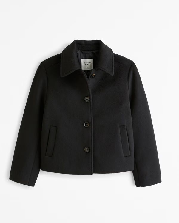 Wool-Blend Short Coat | Abercrombie & Fitch (US)