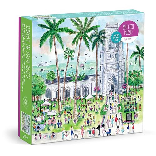 Galison Sunday Palm Beach – 500 Piece Michael Storrings Jigsaw Puzzle Featuring Beautiful Artwork of Famous Palm Beach Bethesda Church | Amazon (US)