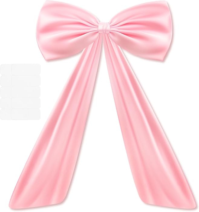 Large Satin Big Pink Bow Birthday Party Decorations Giant Wall Bow for Girl Home Decor | Amazon (US)