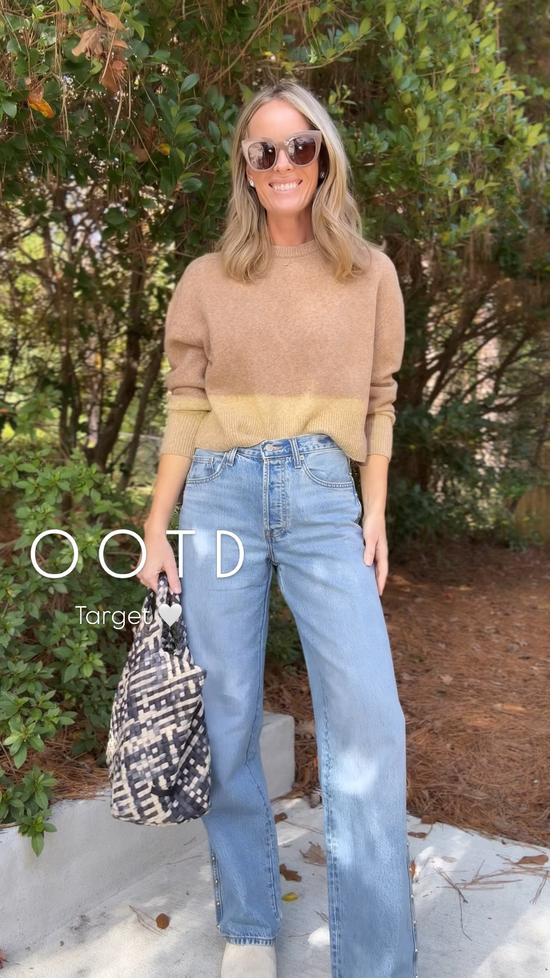 Sunday Look 🤎 comfiest sweater and size 4 studded denim. Don’t miss the jewels!! Target and so good. 

#LTKFindsUnder50 #LTKStyleTip #LTKFindsUnder100