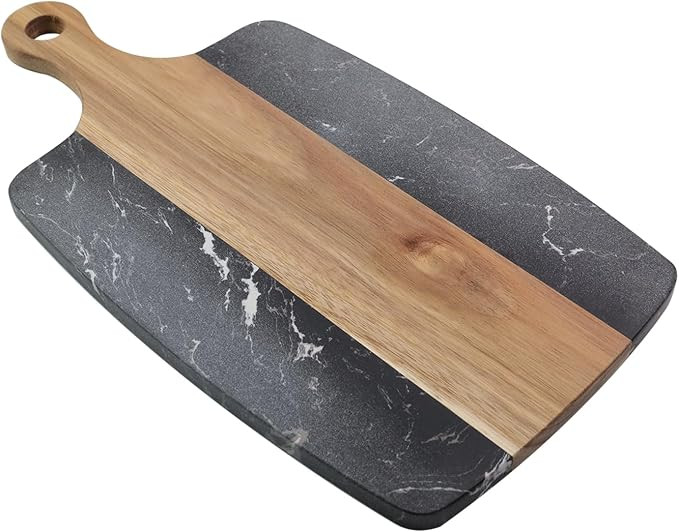 Tabla de cortar de mármol de acacia estilo empalme para ensalada de queso y fruta (10 x 7-1/8 pu... | Amazon (US)