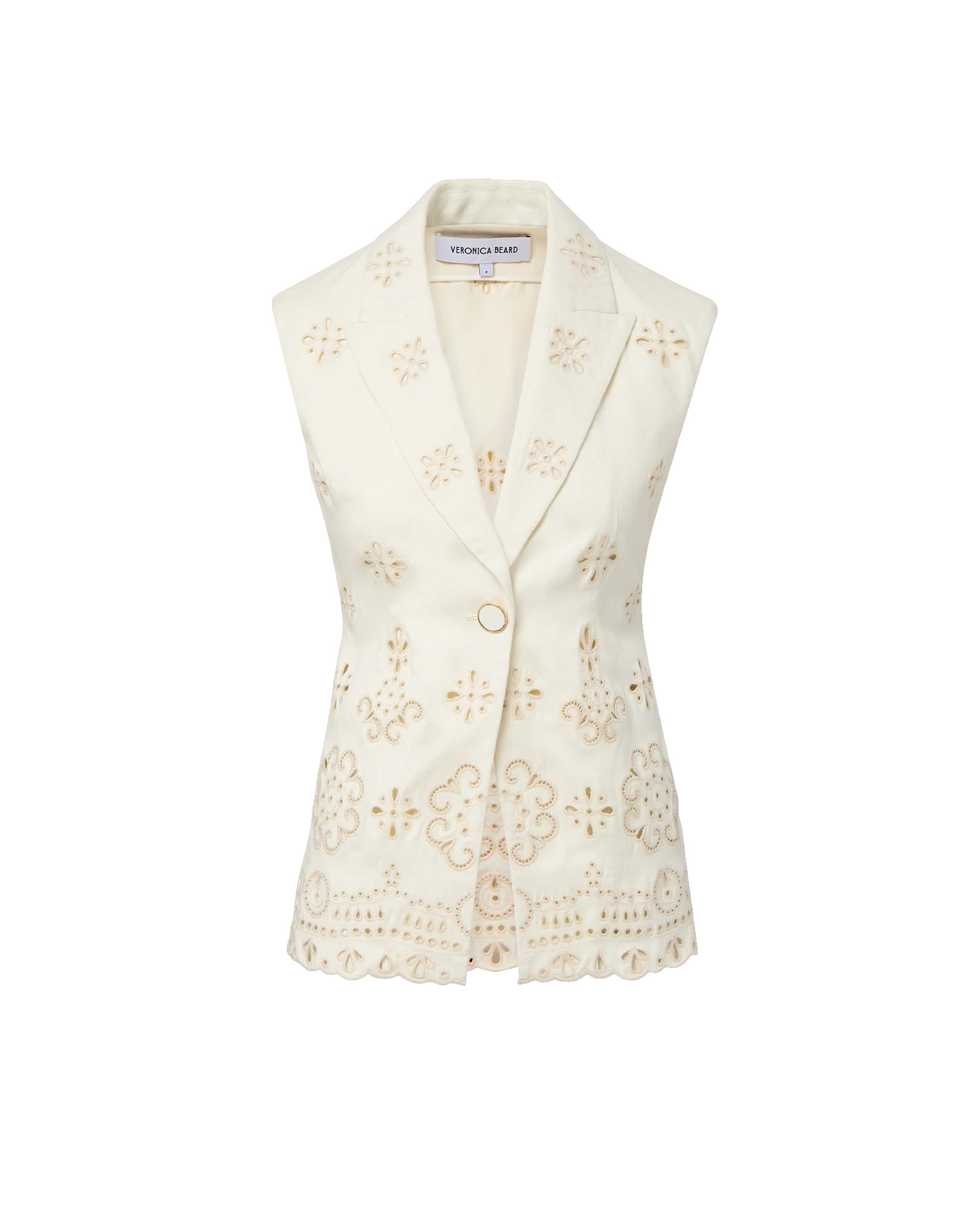 Townes Eyelet Vest in Dove | Veronica Beard | Veronica Beard
